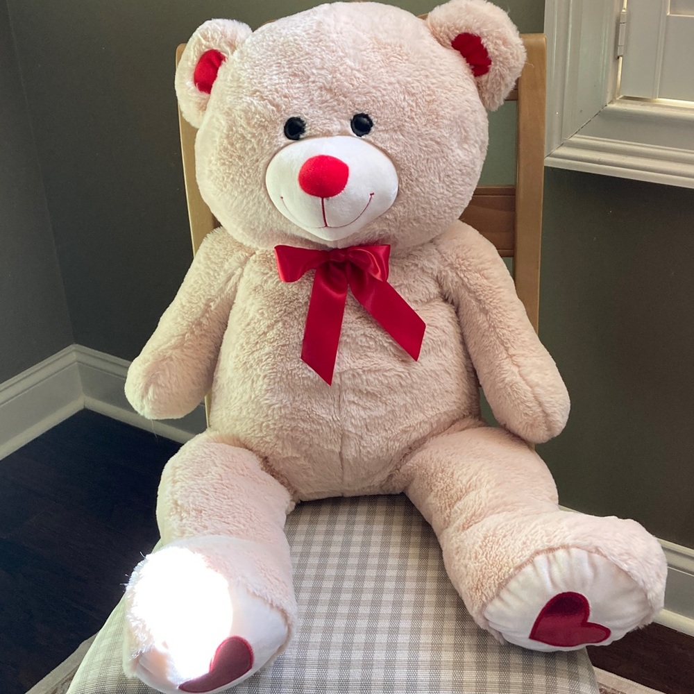 Adorable Cream Valentine Teddy Bear